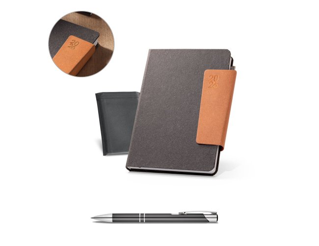 TAGORE A5. Agenda A5 em pele (58% reciclada)