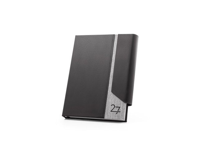 AUSTEN A5. Agenda A5 em PU (58% reciclado) e PET reciclado (100% rPET) 300D