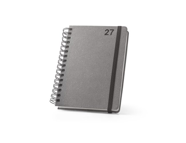 SIMMEL A5. Agenda A5, com argolas, em pele (58% reciclada)