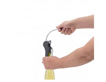 Saca-rolhas em ABS e zinco com alavanca autom�tica para abertura f�cil