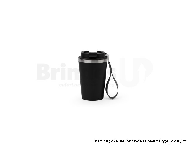 Copo de viagem em ao inox 90% reciclado com parede dupla e acabamento em mate 440 mL